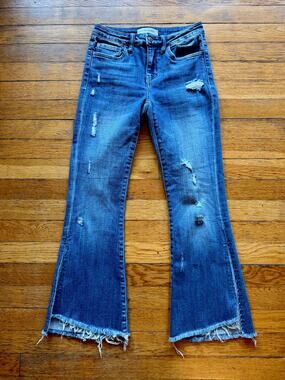 FLYING MONKEY Distressed Flared Leg Jeans w/Slits sz 24